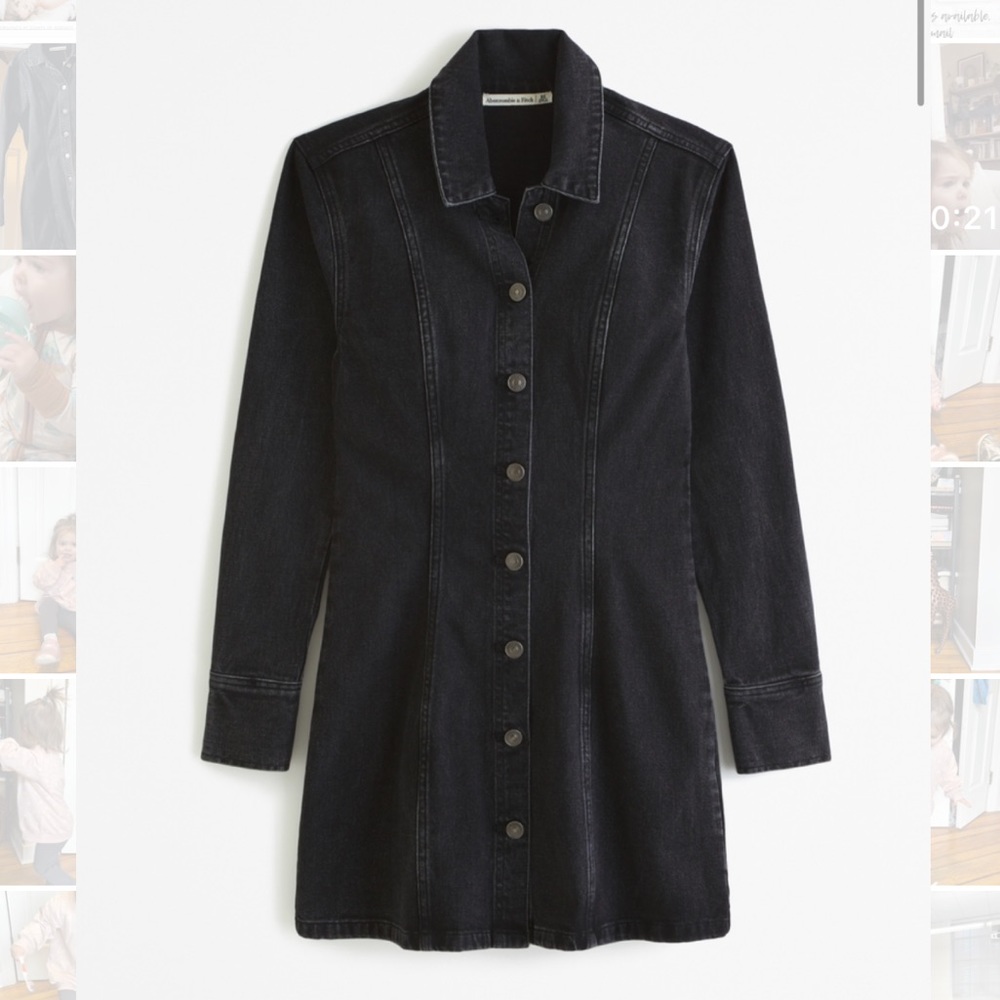 Abercrombie Black Denim Shirt Dress NWT